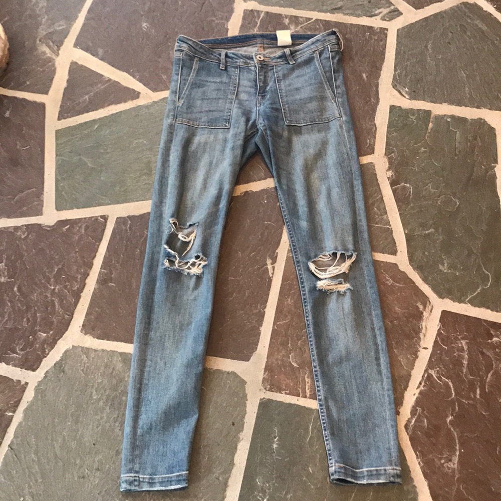Distressed jeans